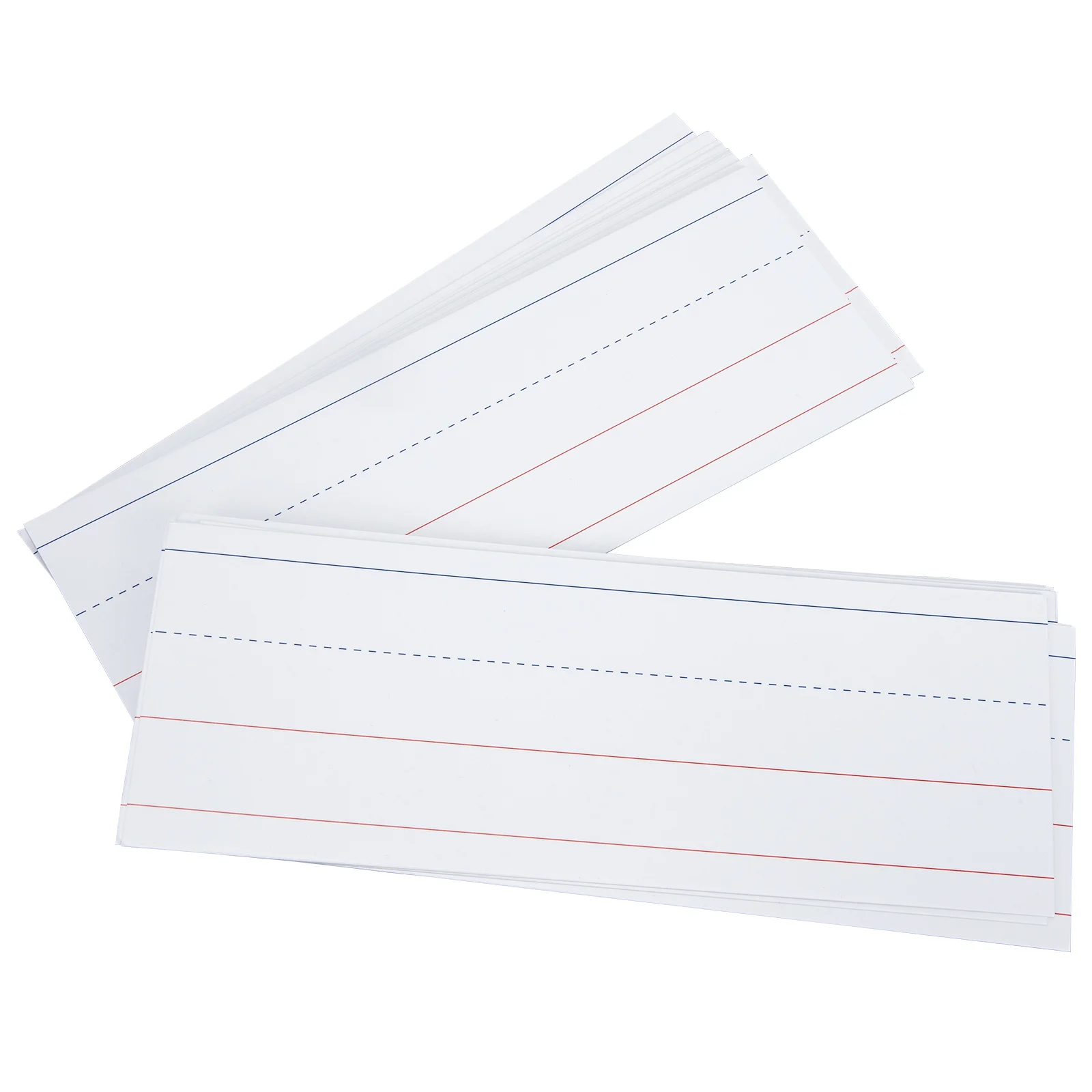 50 Pcs White Board for Kids English Practice Jams Whiteboard Erasable Paper Strips Horizontal Grid Classroom Child