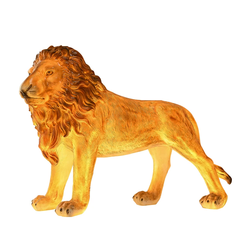 

Designer Simple Nordic Indoor Outdoor Resin Sculpture Art Decoration Lion Garden Light Light Emitting Diode Modern Floor Light