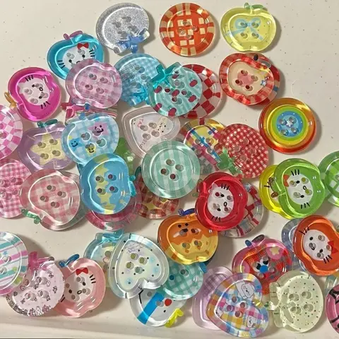 10/20pcs Dopamine Button Mixed Colored Transparent Decorative Scrapbook DIY Crafts Baby Clothing Accessorie Bead Jewelry 2025