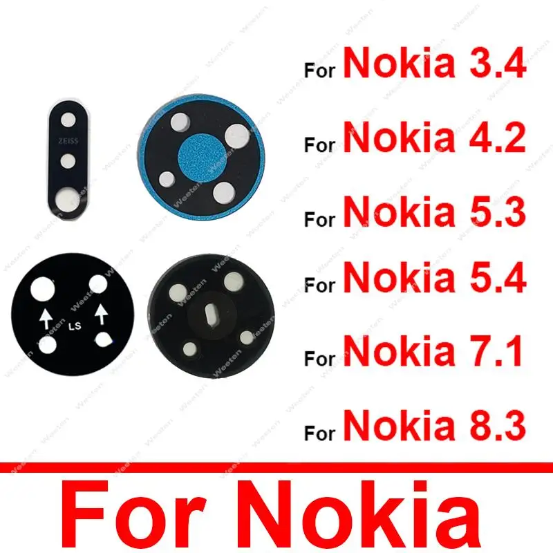 

Main Rear Camera Lens Glass Adhesive Stick For Nokia 2.4 3.4 4.2 5.3 5.4 7.1 8.3 TA-1198 1200 1181 1196 Back Camera Lens Glass