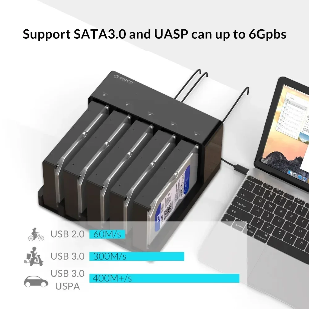 ORICO Hard Drive Docking Station 2/5 bay SATA to USB 3.0 HDD Docking สําหรับ 2.5/3.5 นิ้ว HDD/SSDStation พร้อมฟังก์ชั่นโคลนออฟไลน์