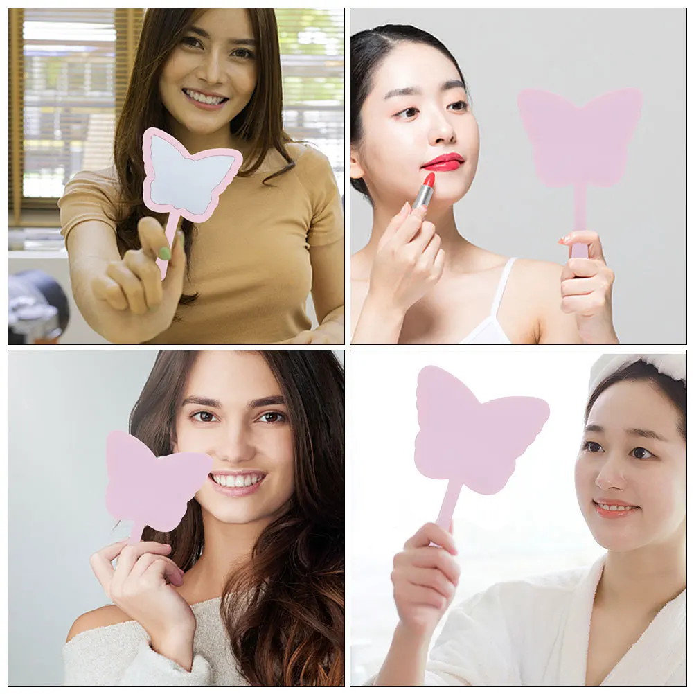 1 Paar tragbarer Reise-Handspiegel, schicker Handspiegel für Frauen, einfach zu tragen und überall zu verwenden, Handspiegel