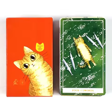 New Tarot Cards 78 Pcs Tarot Deck Whimsical Cartoon Kitty Tarot Deck For Beginners,Perfect For Divination &amp; Gift Giving