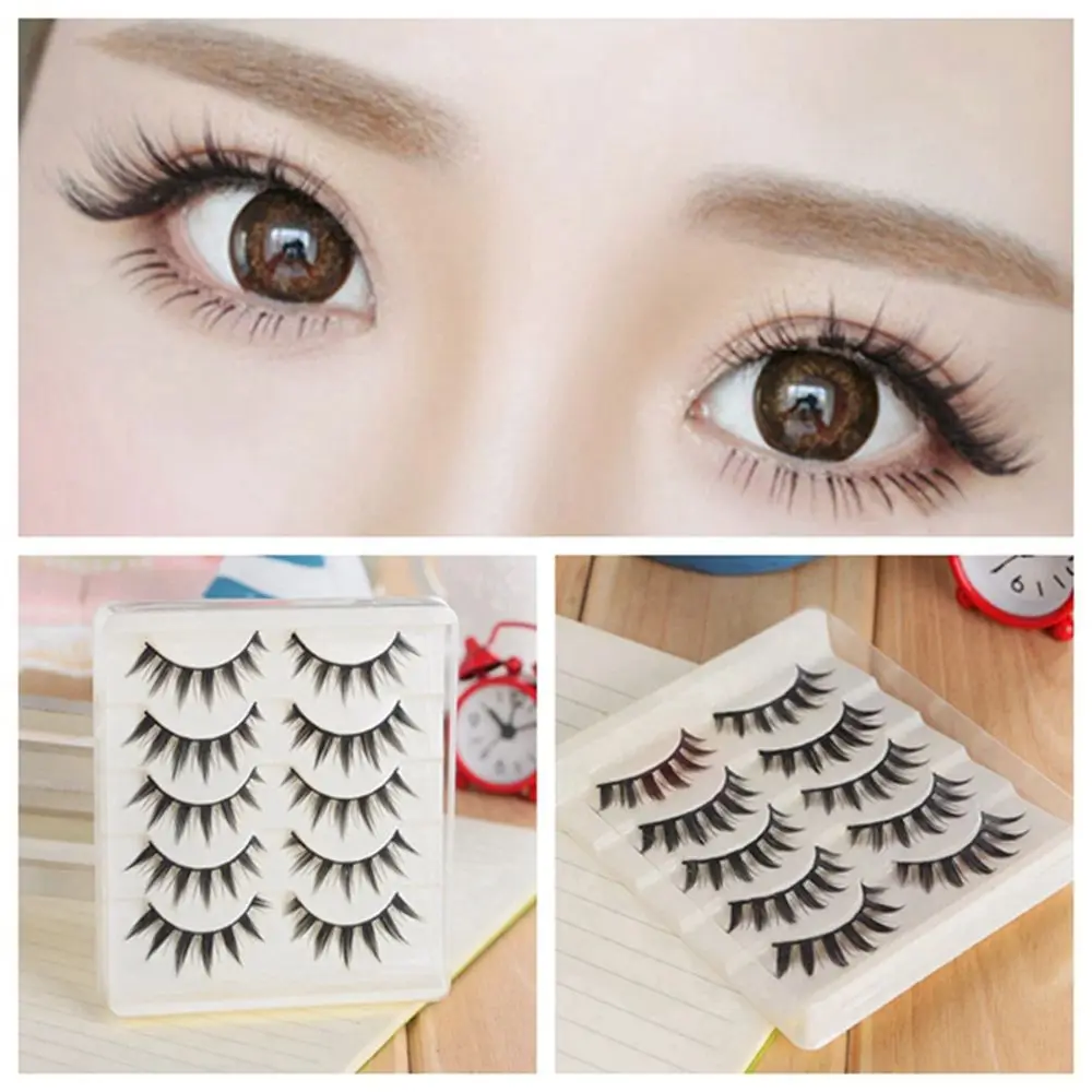Fashion Cosmetic Makeup Natural Fake Eyelash Long Thick Eye Lash Extension For 5 Pairs/Set