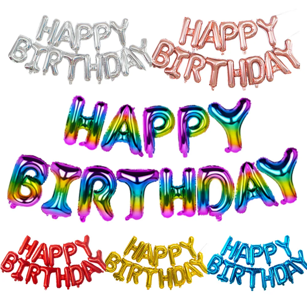 Alles Gute zum Geburtstag Luftballons 16 Zoll Happy Birthday Folienballons Set für Geburtstagsfeier Deko Babyparty Kinderparty Zubehör – Detail 1