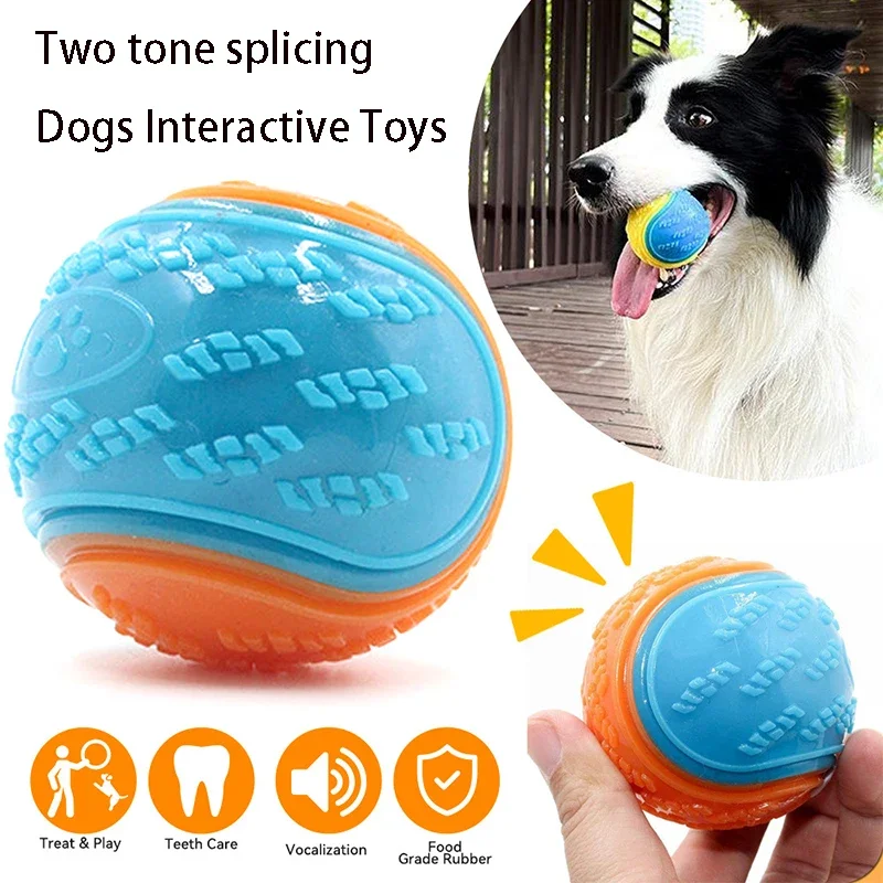 Dog Toys Soft TPR Toys for Dog Pet Teeth Cleaning Bite Resistance Squeaky Dog Ball Toy Dogs Interactive Toys