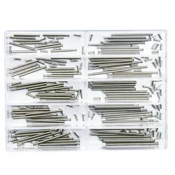 Aço Watch Band Fecho para Repair Tool Relojoeiro, Tubo Fricção Pin, Barras de Pressão, Pins Rebite Termina, Reparação Acessório 100pcs por Caixa