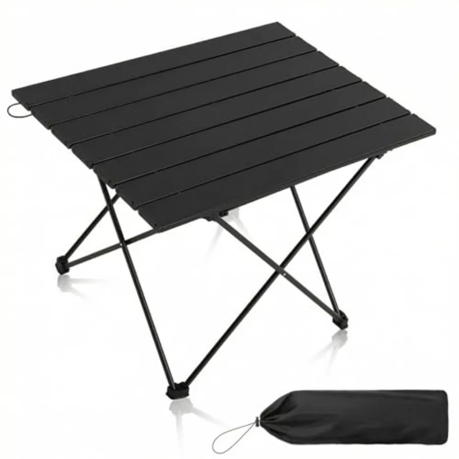 

Ultralight Folding Camping Table, Compact, Portable with Carry Bag, for Outdoor Cooking, Picnic, Camp, Boat, Travel Black -M