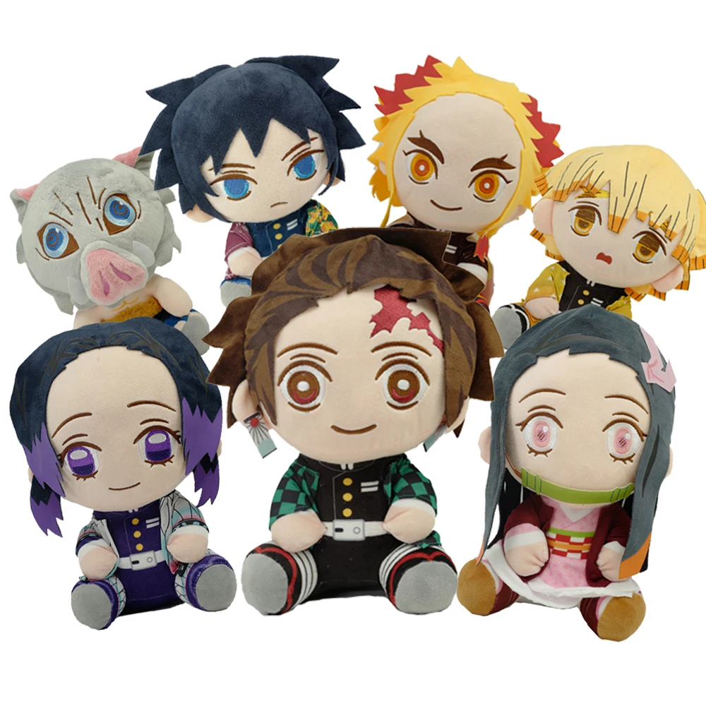 20cm Anime Demon Slayer Plush Toys Cartoon Figure Kamado Tanjirou Tsuyuri Kanawo Douma Doll Machine Children's Birthday Gifts