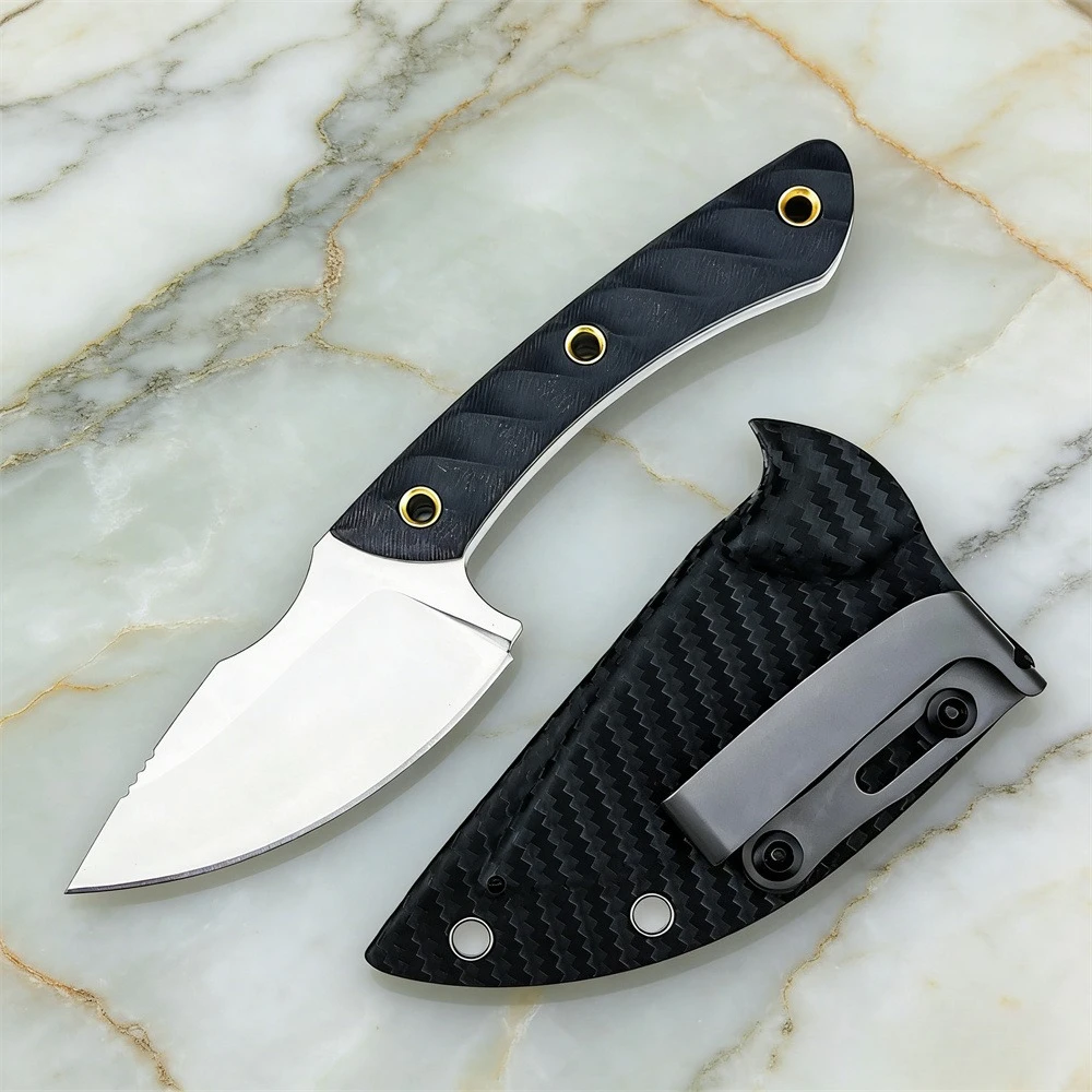 

Многофункциональный нож с фиксированным клинком из высокоуглеродистой стали 8Cr13MoV, рукоять из G10 с антискользящим покрытием для кемпинга, охоты, туризма и повседневного использования (EDC).