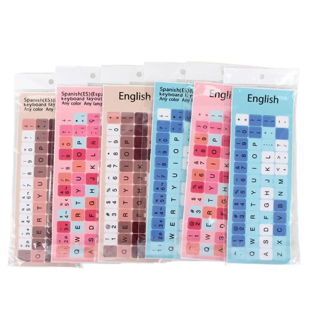 Desktop PC Russian Letter Keyboard Sticker English Spanish Laptop Keypad Film Wear-resistant Non-slip Alphabet Layout Desktop PC