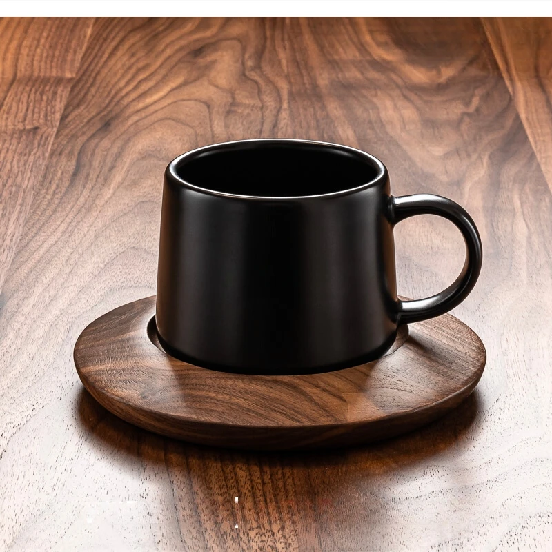 European high-end exquisite men's ceramic coffee mug 300ML frosted black cup Office boyfriend gift