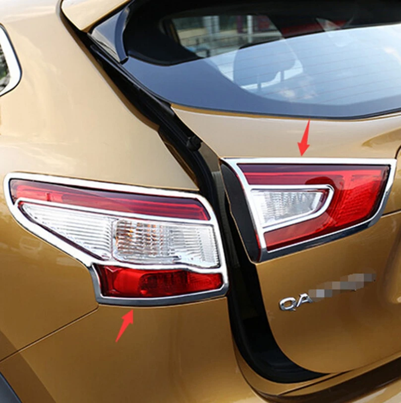 

For Nissan Qashqai J11 2014 2015 2016 Accessories Headlights Eyebrow Eyelids Rear Tail Lights Chrome Cover Trim Style