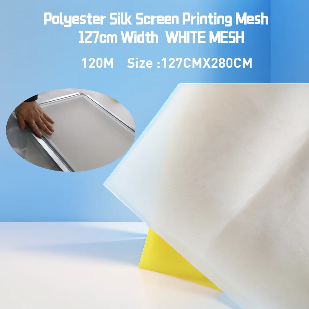 1 Sheet 127cmx3yards/50X110IN Polyester Silk Screen Printing Mesh 127cm Width WHITE MESH