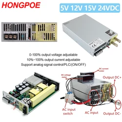 HONGPOE DC 0-5V 12V 15V 24V alimentatore 0-5V(0-10V)PLC controllo segnale analogico ON/OFF 1500-8000W regolazione tensione/corrente di uscita