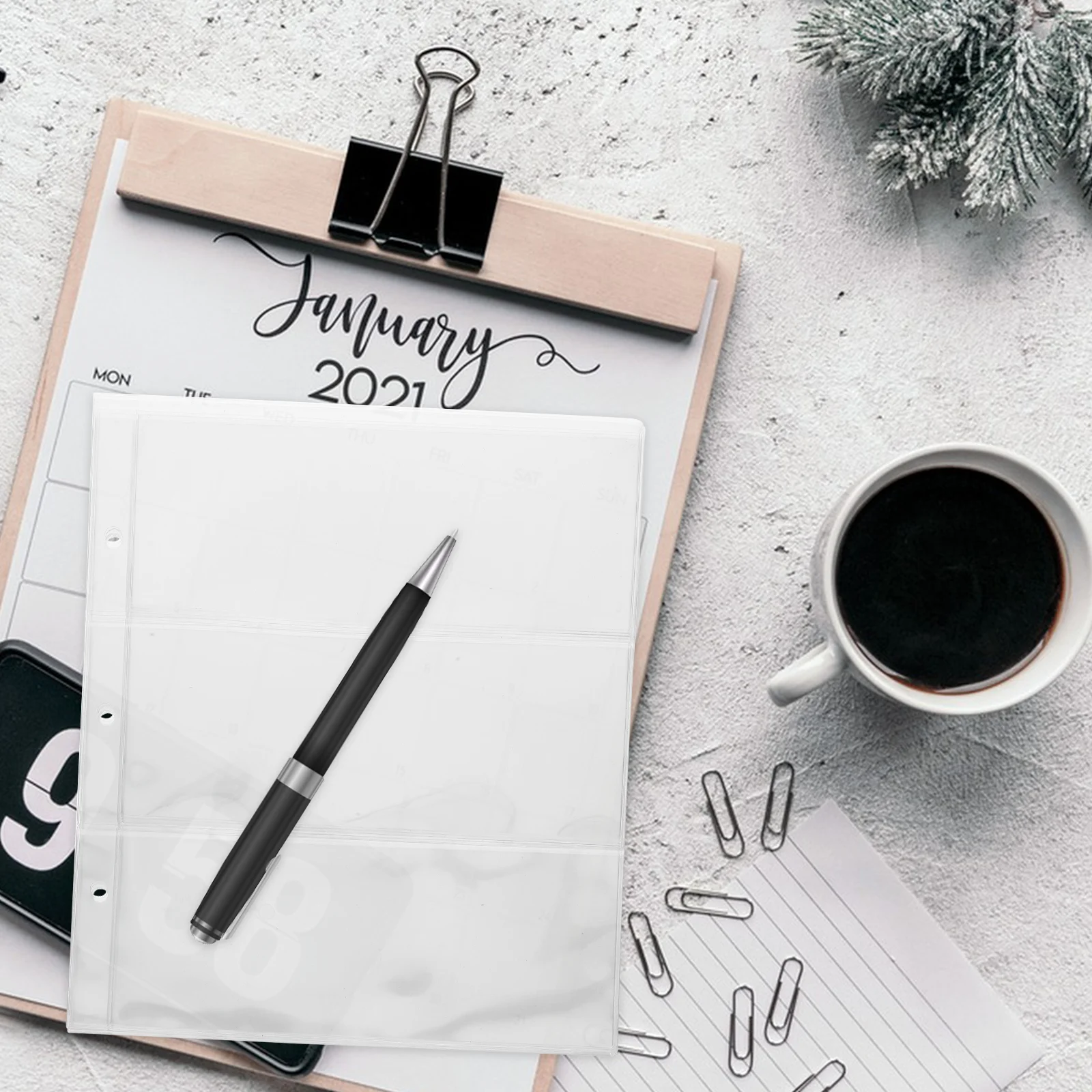 2 Packs 20 Pages Paper Money Holders Clear Banknote Sleeves Collection Album Pages PVC Material Storage