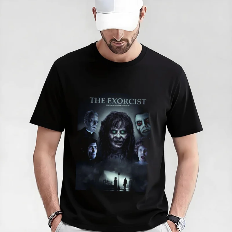 

Retro Horror Movie The Exorcist 0317 Sacry Halloween Gift t shirt Supernatural Darkness Pazuzu Graphic Clothes Large size Tops