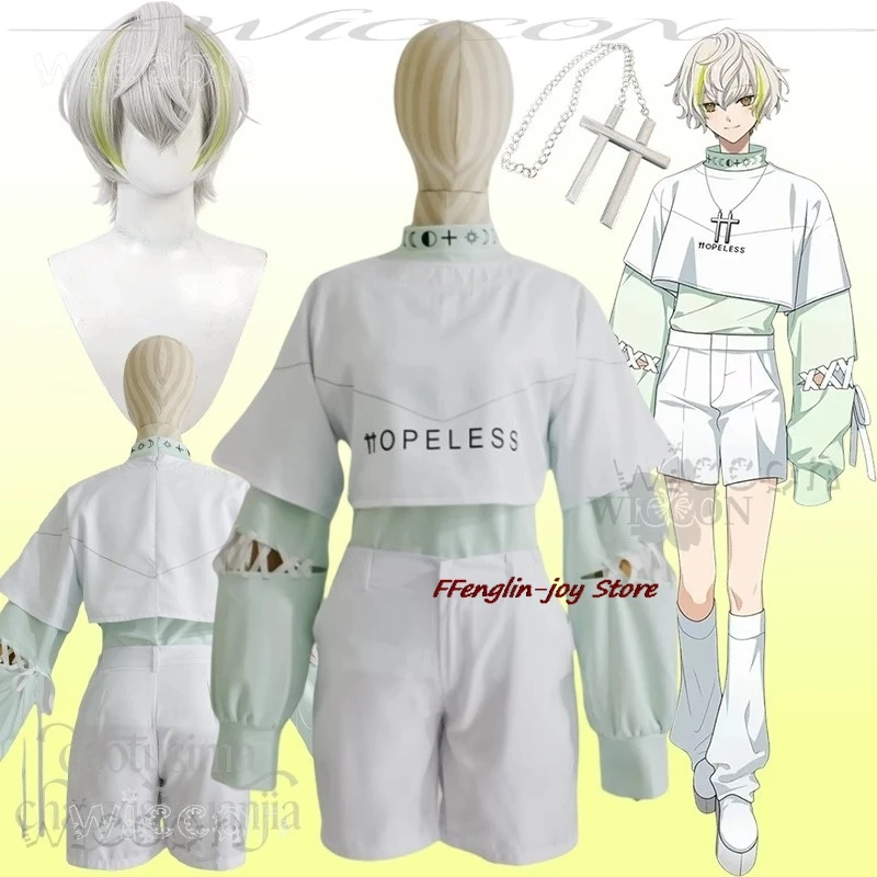 

Disfraz Adulto Shiramitsu Toi Cosplay Anime Game 18TRIP L4mps Costume White Fashion Y2K Punk Crop Top Cosplay Anime Costumes