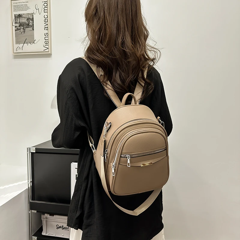 Multi Functional Female Backpack High Quality Leather Mochilas Luxurious Women\'s Designer Brand Backpacks Travel Bagpack Sac