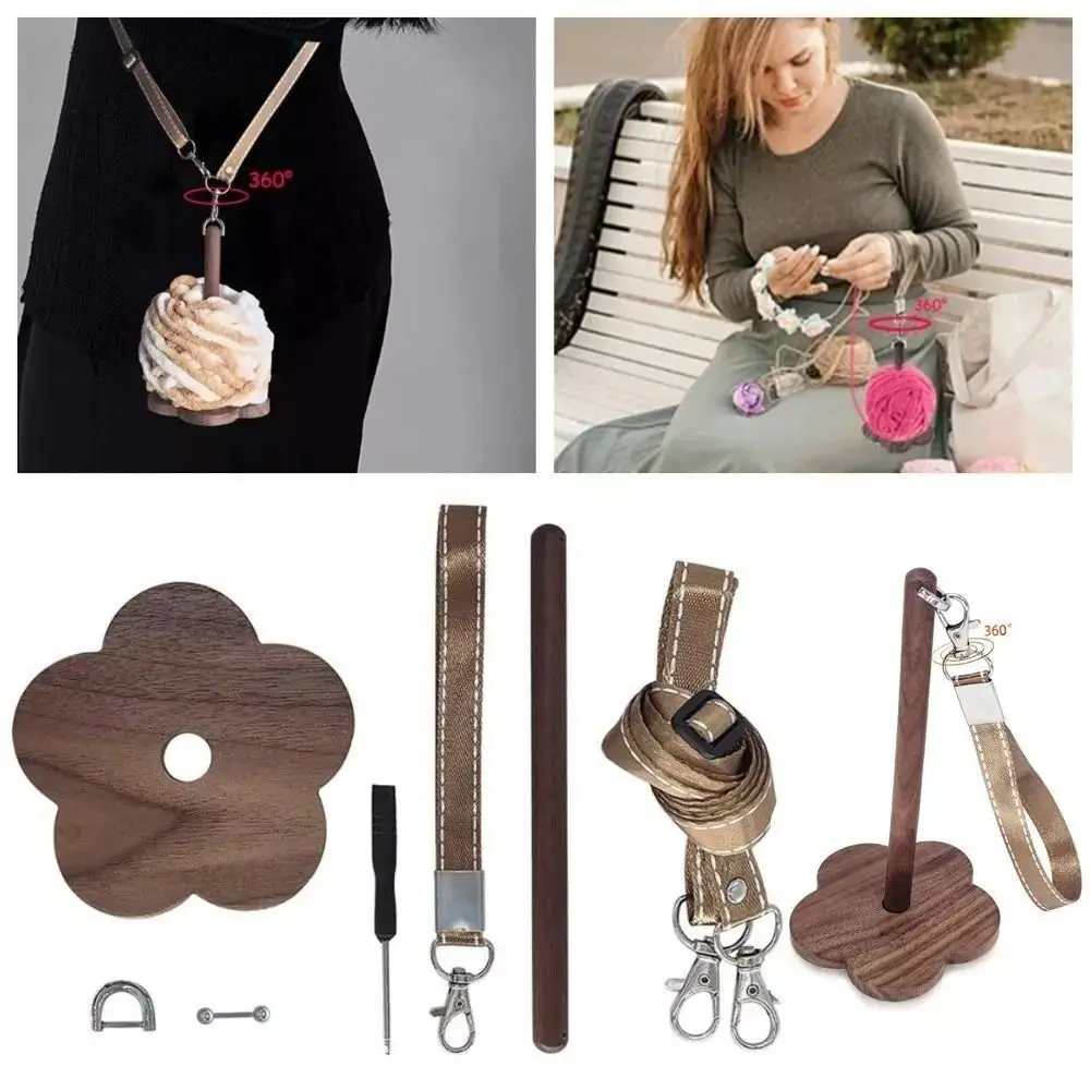 

New Walnut Wrist Yarn Holder Hanging Practical Wrist Yarn Ball Minder Stand Lover's Gift Yarn Organizer Craft