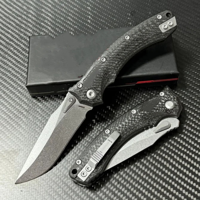 Amphibian  carbon fiber  Manual Knife Folding Knife  Camping Survival Gift Outdoor Tools  xmas gift knife