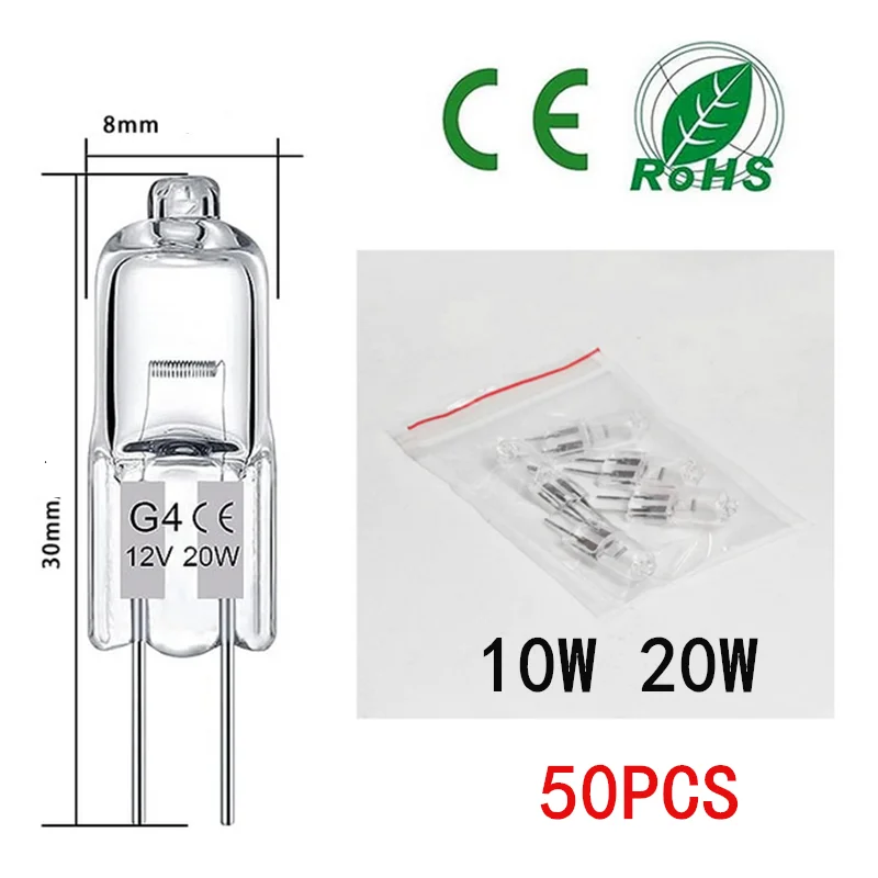 5/10/20/50PCS G4 12V 10W 20W LED Lamp Bulbs Inserted Beads Crystal Lamp Halogen Bulb Eco Halogen Light Bulbs Capsule