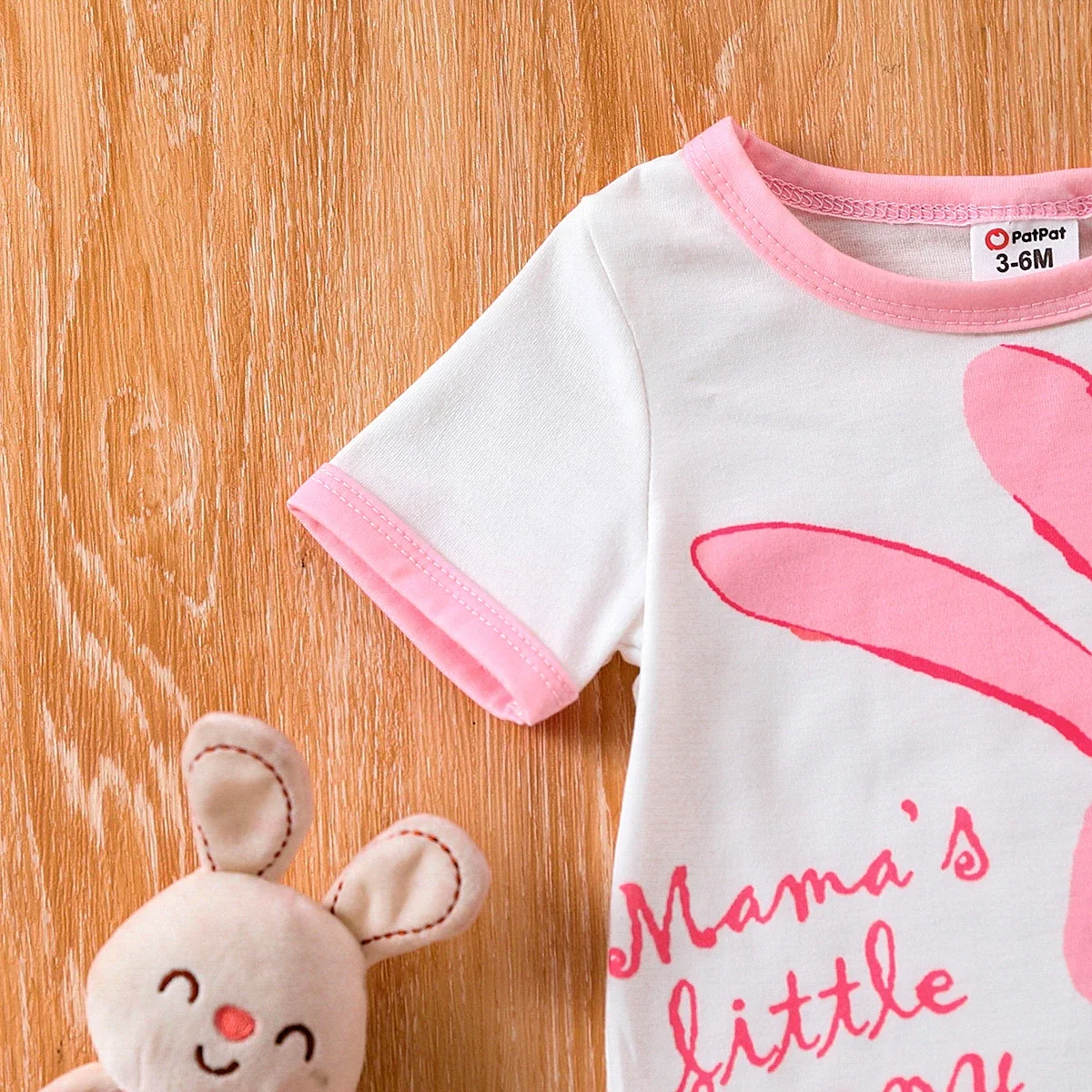 PatPat Baby Girls Easter Childlike Rabbit Tee Suitable for Summer Season Comfortable  Perfect for Outings and Daily Wear