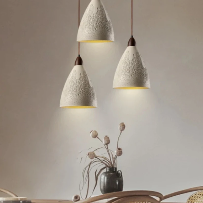 

Gypsum Pendant Lamp LED Chandelier Home Decor Hanglamp for Living Room Nordic Designer Retro Dining Table Bedroom Pendant Lights