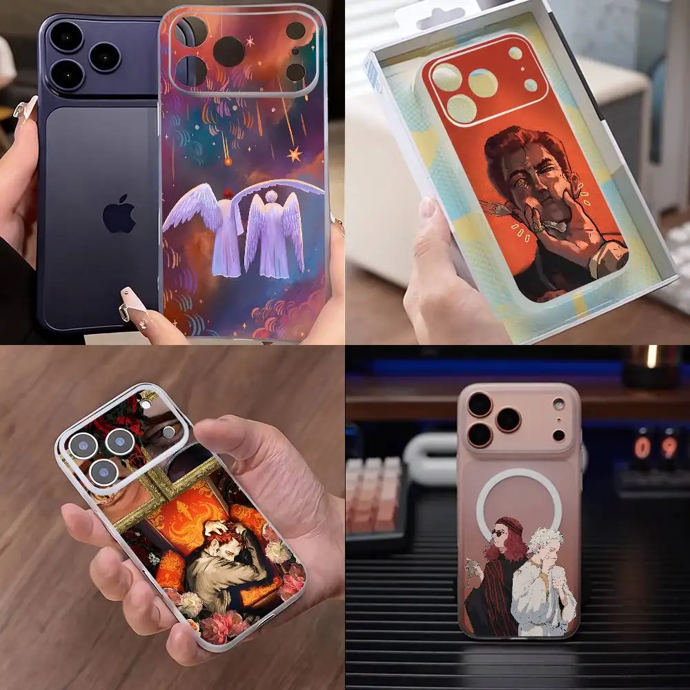 

G-Good O-Omens Aziraphale Crowley Case For iPhone 12,16,11,14,13,17,15,Pro,Max,Plus,E,Air,Mini Wireless Charge Magnetic Magsafe