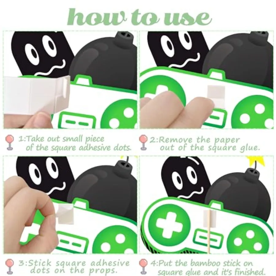 Video Game Centerprise Sticks 15Pcs Gamer Birthday Party Decorations Video Game Centerpiece for Table Gaming Birthday Supplies