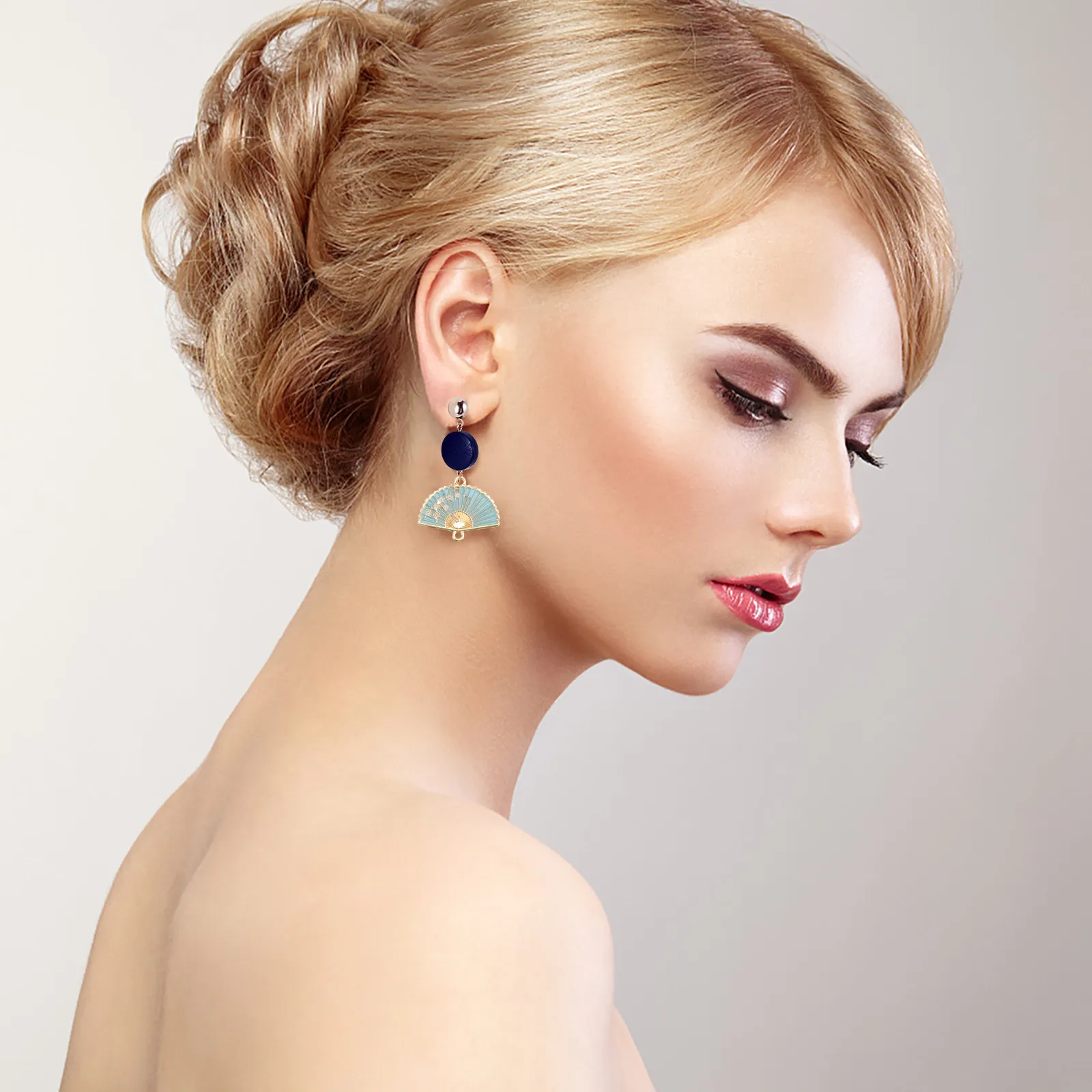 

20Pcs Fan Shaped Earring DIY Material Jewelry Accessories Pendant Charm for DIY Craft Fashion Pendant Women Daily Dressing Style