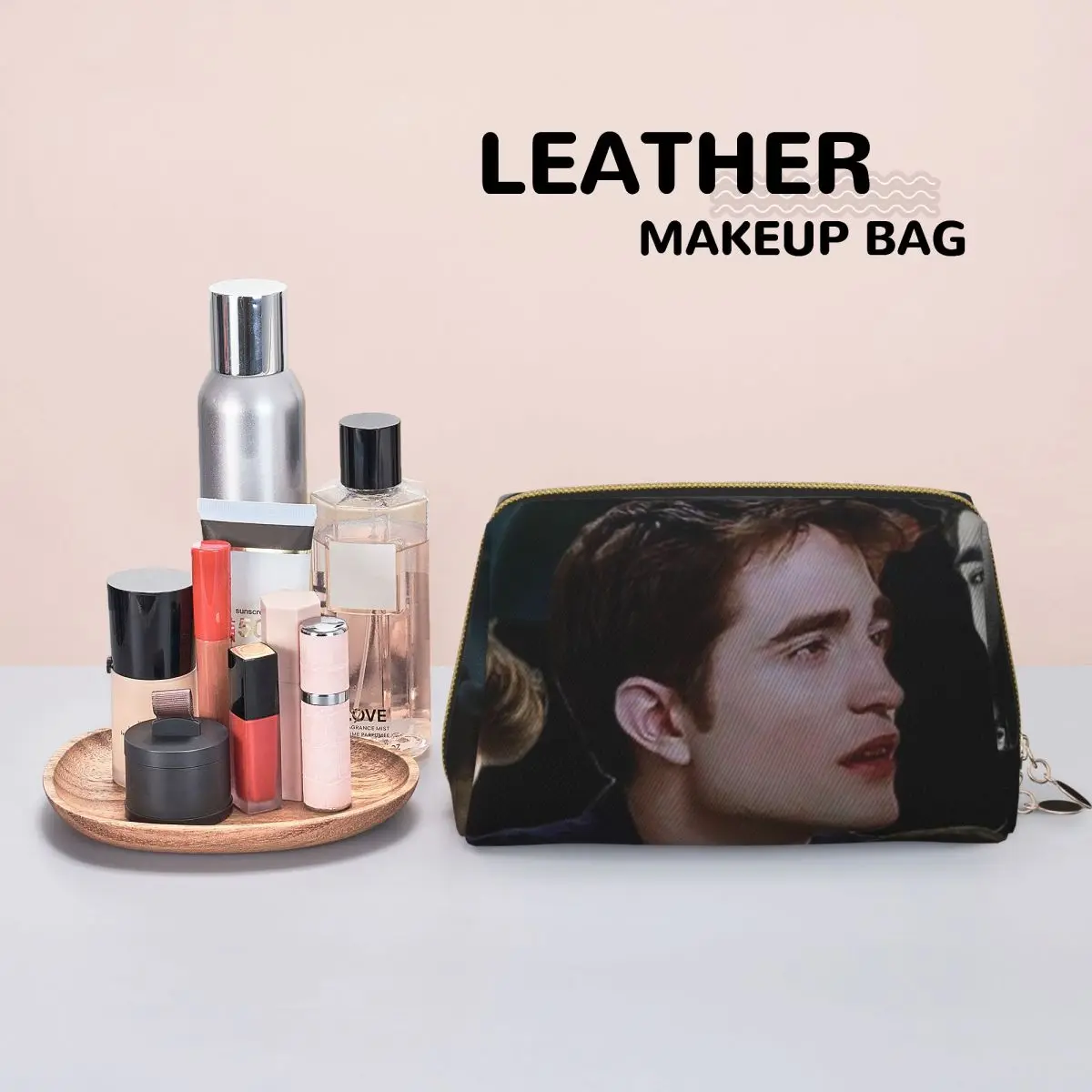 The Twilight Saga Edward Cullen Women Cosmetic Bag Travel Makeup Organizer Pouch Toiletry Storage Dopp Kit Case