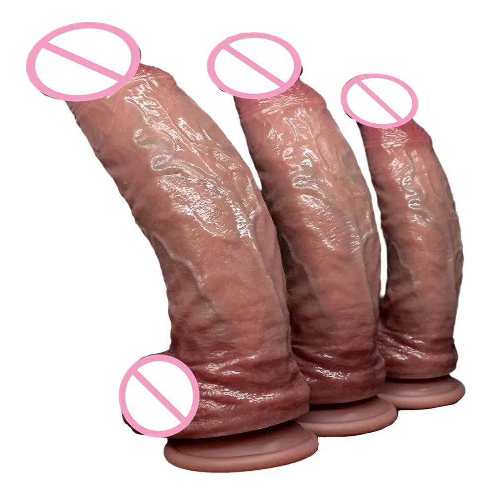 Big Glans Realistic Cock Thick Dildo Soft Silicone Penis Anal Dildos Dick Sex Toys for Women Men Masturbator Sex Shop