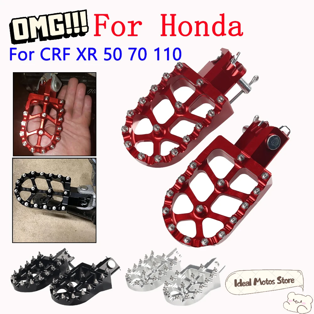 

For Honda CRF50 CRF70 CRF110 XR50 XR70 Motorcycle Pit Bike Footpegs Aluminum Alloy Foot Pegs Footrests Pedals Accessories