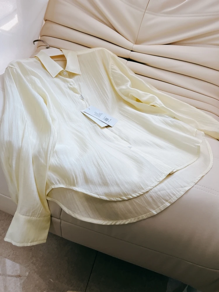 Printemps été 2024 femmes ample confortable léger respirant Long Sve Protection solaire soie irt décontracté Sle C...
