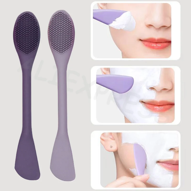 لتقوم بها بنفسك الطين فيلم مكشطة تدليك الوجه أداة تنظيف ل سبا صالون تجميل الرعاية مزدوجة رئيس سيليكون قناع الوجه فرشاة #2