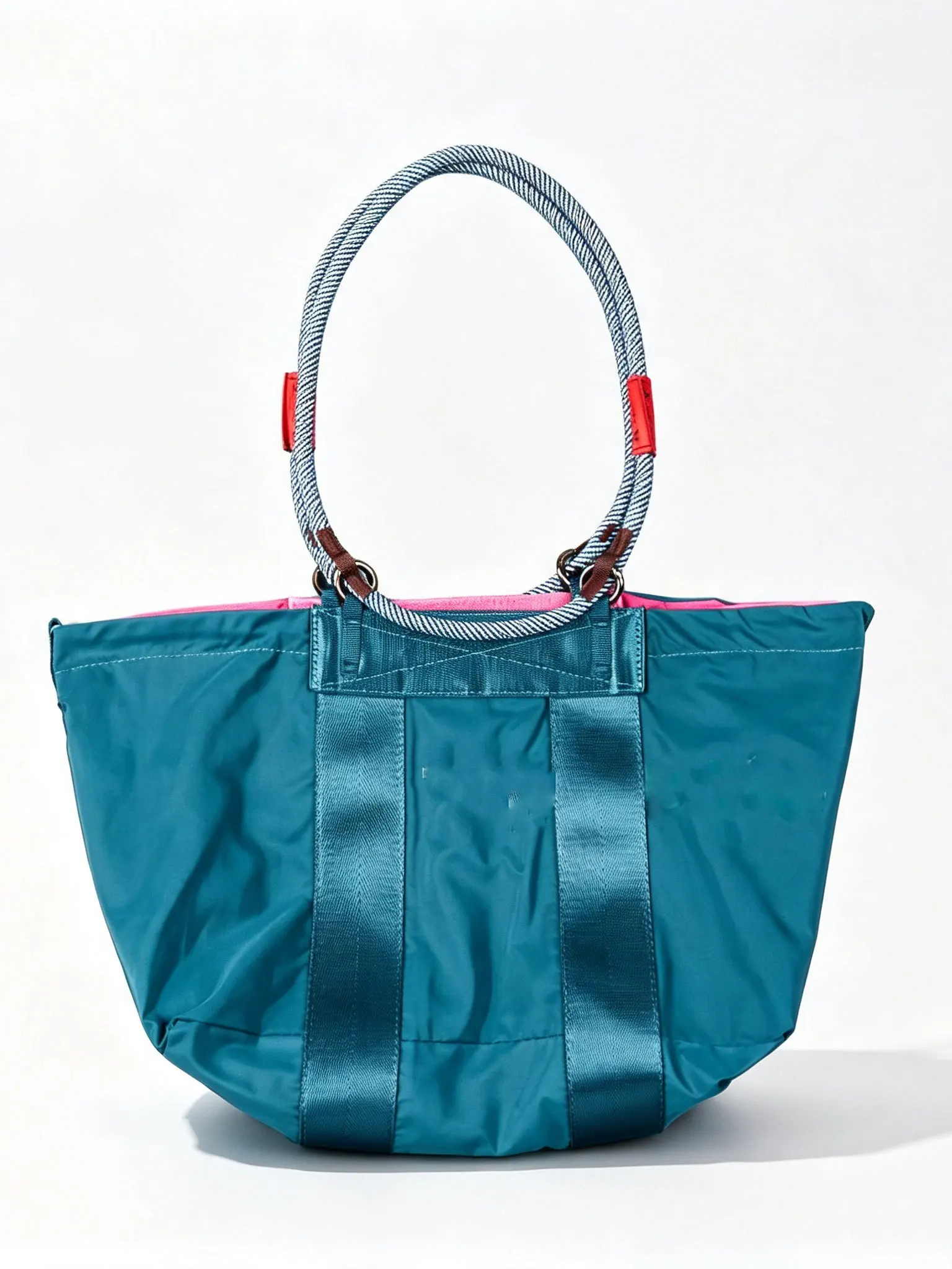 Waterproof Large Capacity Outdoor Casual Color Block Tote Bag Women's Handbag Soft Foldable Soft Square Shape Handheld Bag