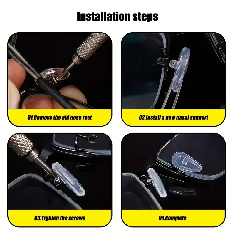 10 pieces 5 pairs of glasses nose pads, upgraded soft silicone airbag glasses nose pads gas oval silicone nose