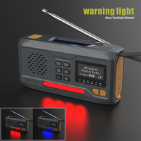 Solar Hand Crank Emergency Radio 2000mAh Rechargeable Weather Radio 4 Ways Powered Reading Lamp 3.5mm Headphone Jack for Camping