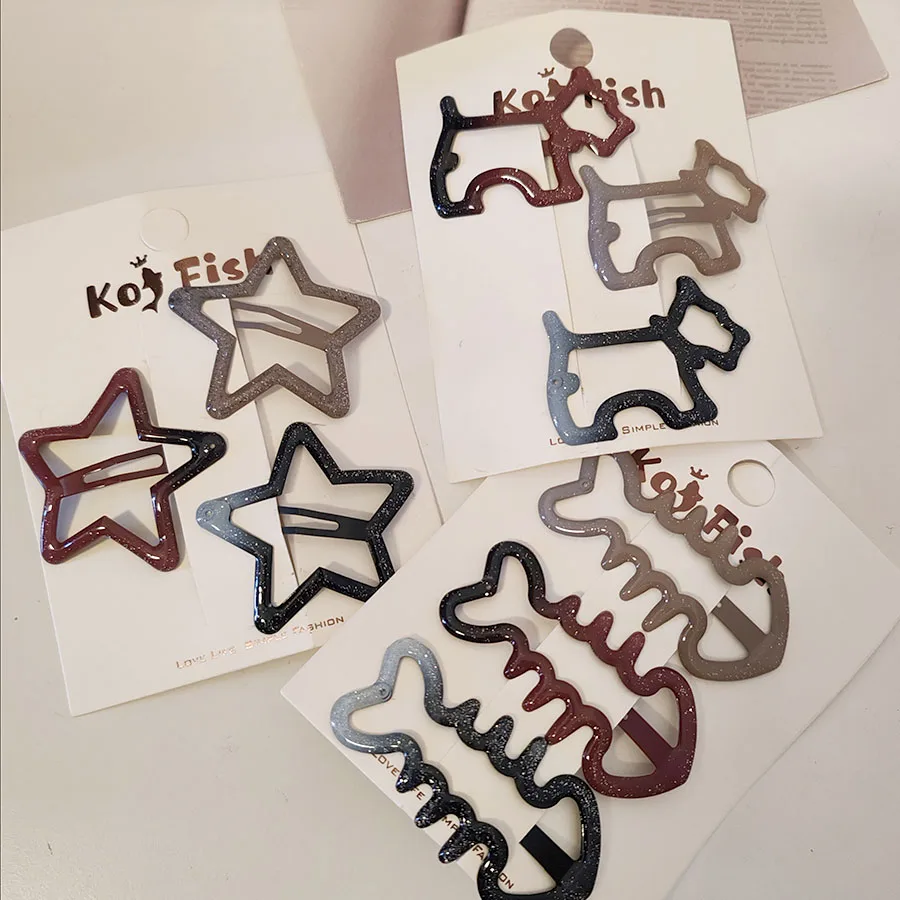 

3pc Cute Big Size Star Colorful BB Hairpin Hair Side Clips for Girls Women Korean Hair Accessories