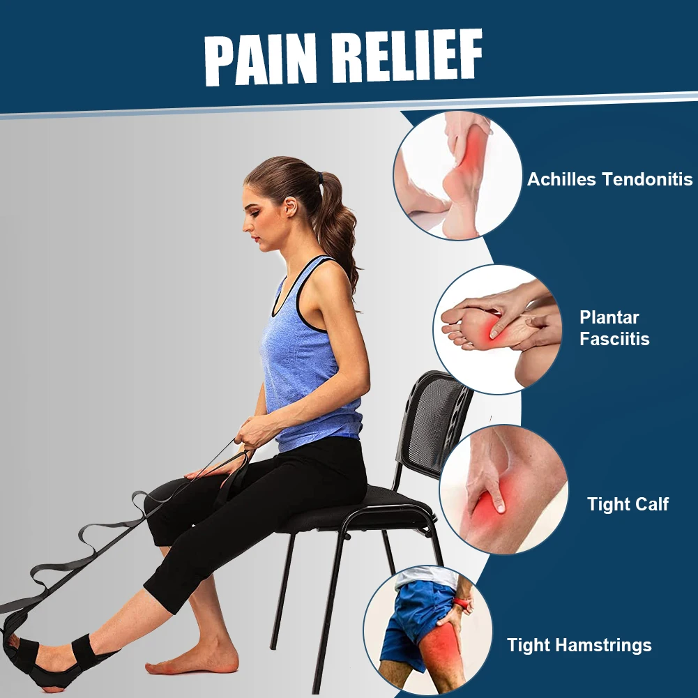 Cinturón de estiramiento para Yoga, correa elástica para rehabilitación de pies, entrenamiento de flexibilidad de pierna trasera, correa ajustable multibucle