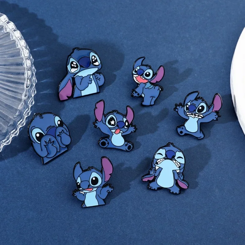 Disney Lilo & Stitch Brooch Cute Anime Figures Stitch Enamel Pin Accessories Cartoon Clothes Brooch Girls Children Birthday Gift