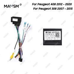 MAMSM-Adaptador de caja Canbus para Radio de coche, PSA-RZ-01 para Peugeot 408, 308, 2007, 2008, 2009, 2010, 2011- 2020, cable de alimentación de 16 Pines, Android, 2 Din