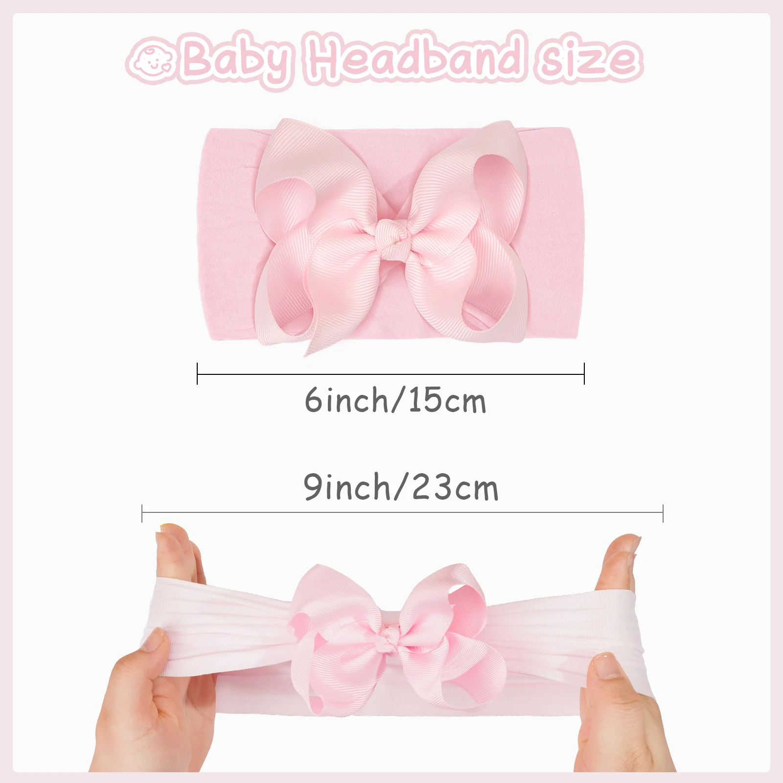 20 Colors Baby Nylon Knotted Headbands Girls Big 4.5 Inches Hair Bows Head Wraps Newborn Infants Toddlers Hairbands
