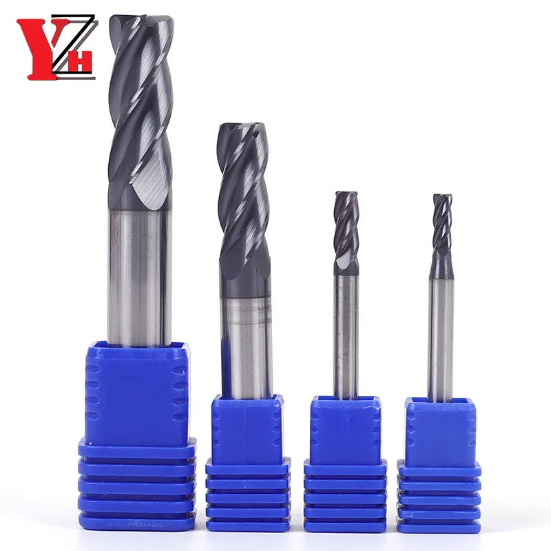 Corner Radius End Mill HRC45 4 Flutes CNC R Bullnose Cutter Tungsten Carbide Steel 2R0.5 3R0.5 4R0.5 5R0.5 6R0.5 8R0.5 10R0.5