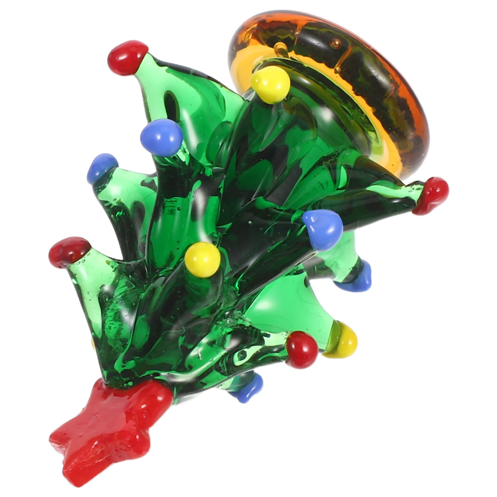 

Glass Christmas Tree Mini Tabletop Decorative Xmas Tree Holiday Decor Car Accessories Home Office Decor Mini Glass Ornaments