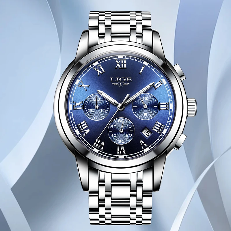 LIGE Classic Elegant Woman Watch Luxury Fashion Stainless Casual Ladies Clock Auto Date Waterproof Quartz Women's Wristwatch+Box