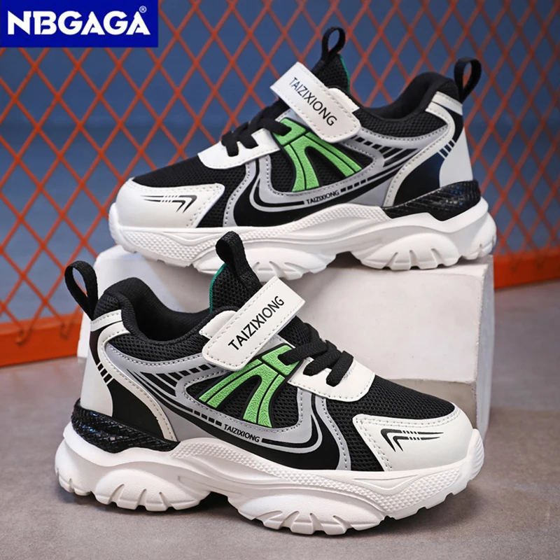 

Детские кроссовки для мальчиков, повседневная обувь, студенческая прогулочная обувь на плоской подошве с дышащей сеткой, нескользящая легкая спортивная теннисная обувь