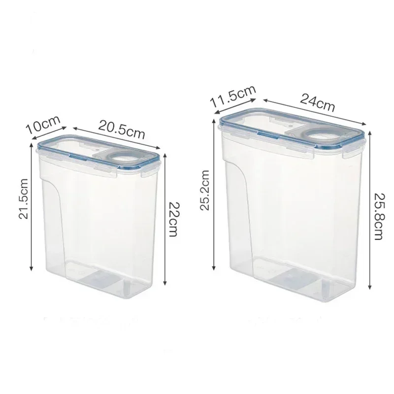 2.5/4L Airtight Cereal Storage Container Insect Moistureproof Proof Rice Bucket Food Storage Box Plastic Transparent Sealed Tank