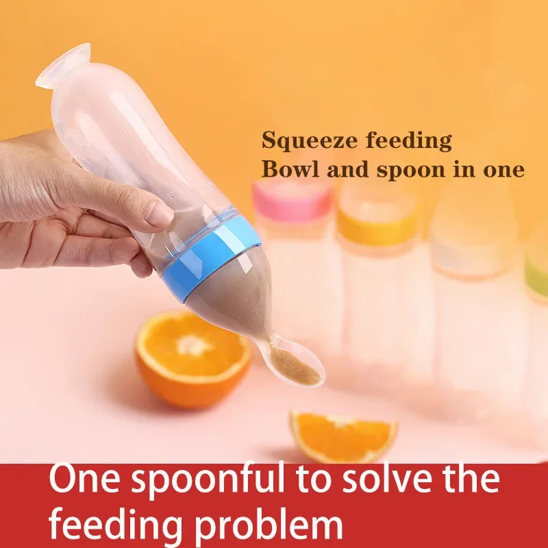

Baby Spoon Squeezing Feeding Bottle Feeder Silicone Spoons for Feeding Kids Toddler Cutlery Utensils Babies Accessories Newborn
